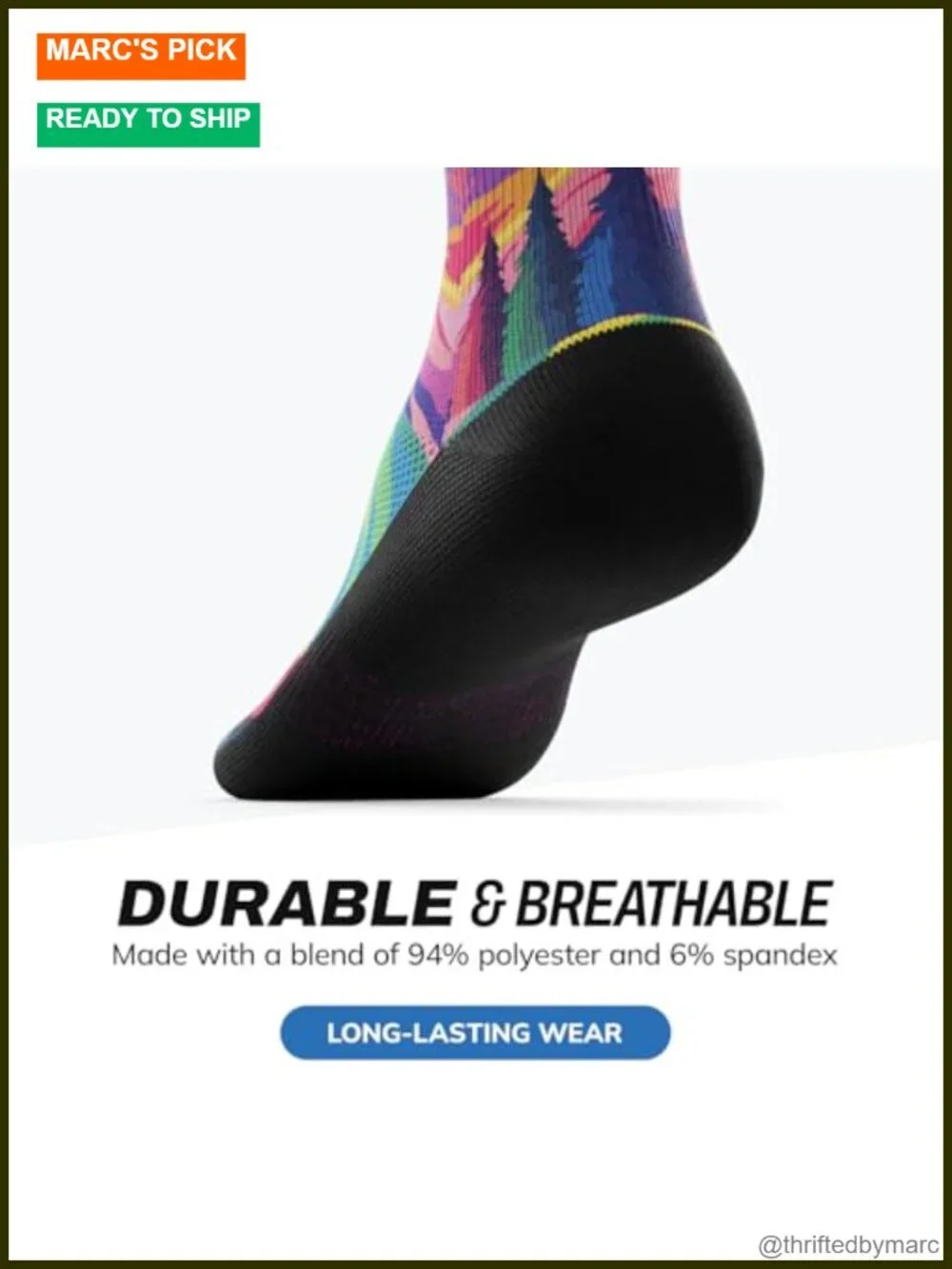 Outway Novelty Crew Socks Moisture-Wicking Athletic Calf Socks Arch Support